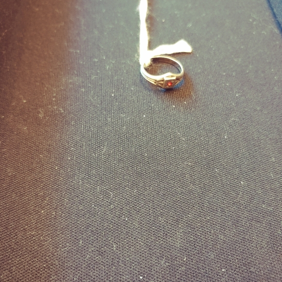 Vintage Sterling Ruby Baby Childs Ring - Picture 2 of 5